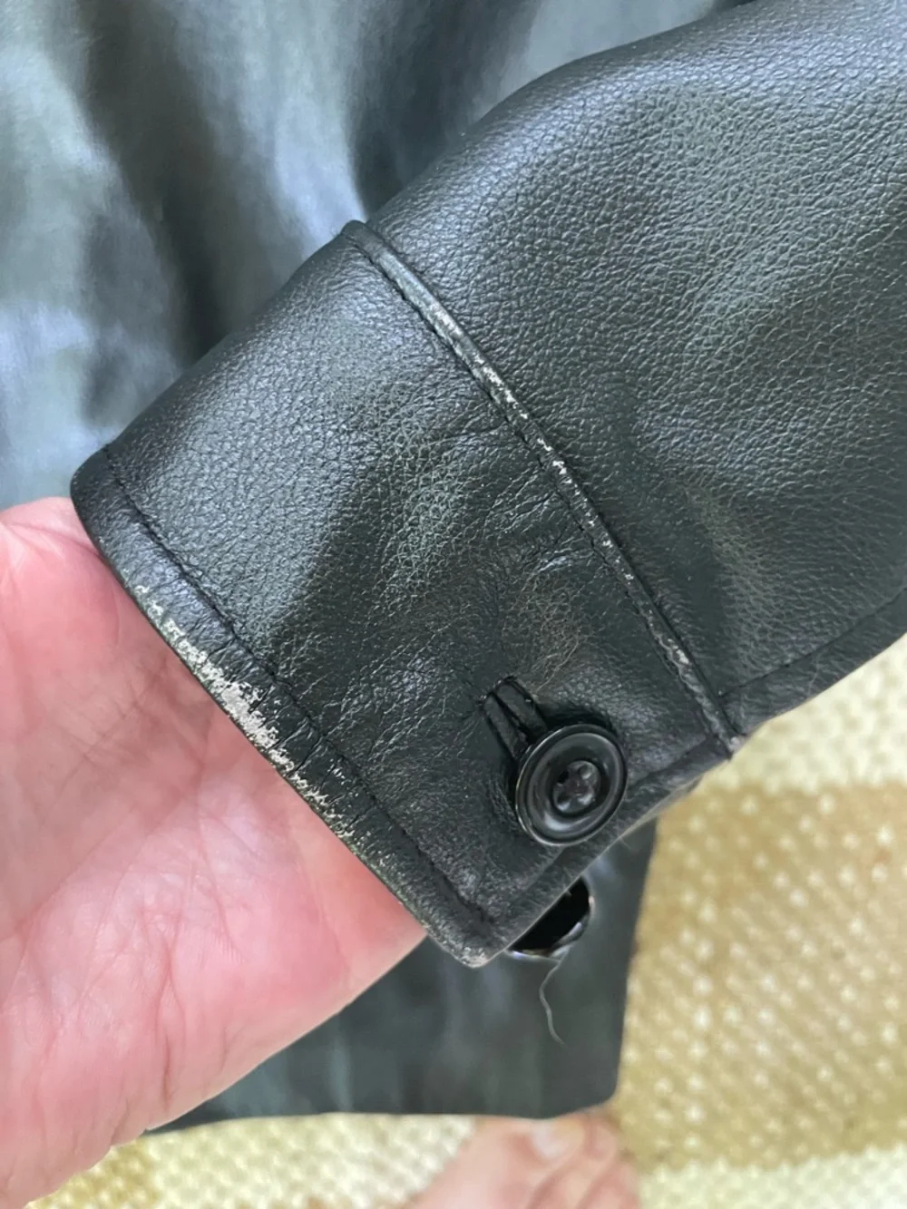 VINTAGE GAP Black Leather Zip-Up Jacket Kids Boy’s Size 10 L Y2K
